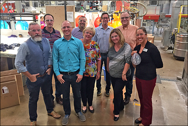 Cutline: (From left to right) Mark Jenkins, MAS+; Carl Hartschuh; PPAI Diversity and Engagement Manager Seth Barnett; Octaviano “Tavo” Valenzuela; PPAI Director of Member Engagement and Regional Relations Carol Gauger, MAS; PPAI Vice President, Business Development Alan Peterson; PPAI Major Account Manager-West Melissa Massey; PPAI Director of Finance AJ Hunter; and PPAI Associate Manager of Professional Development Jody Mello. PPB Associate Editor Julie Richey (not pictured) also participated in the tour.