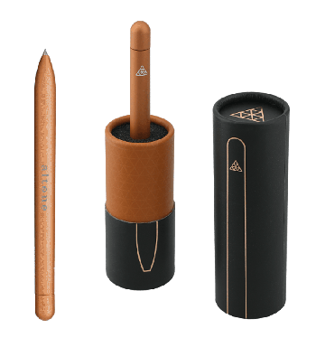 USA-made brass pen with logo and gift box - Baronfig Squire Limited Edition Clear Habit Pen