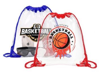clear drawstring backpacks with sports logos