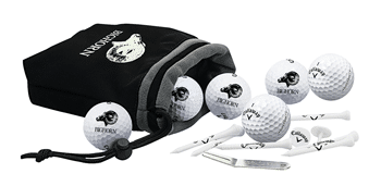 embroidered pouch with matching Callaway golf balls etc.