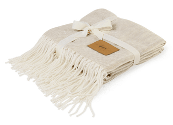 herringbone throw blanket with fringe