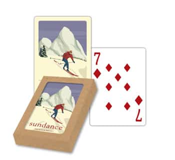custom playing cards in kraft carboard box with window